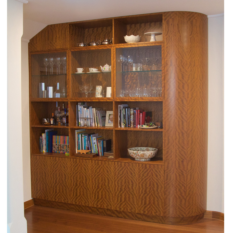 Art Deco built in cabinet with a curved end